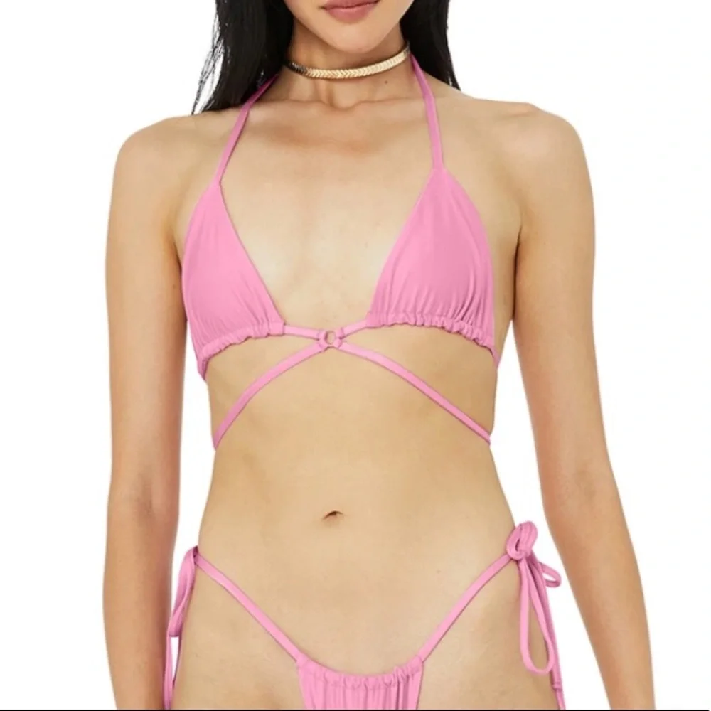 90s Pink Alo x Frankies Bikini Top